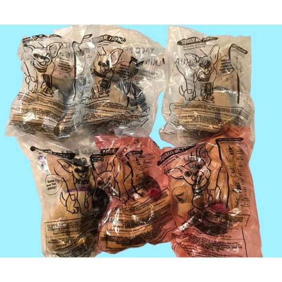 Taco Bell Yo Quiro Talking Singing Dogs Lot of 6 Sealed 2 Work 4 Nonworking - Picture 1 of 1